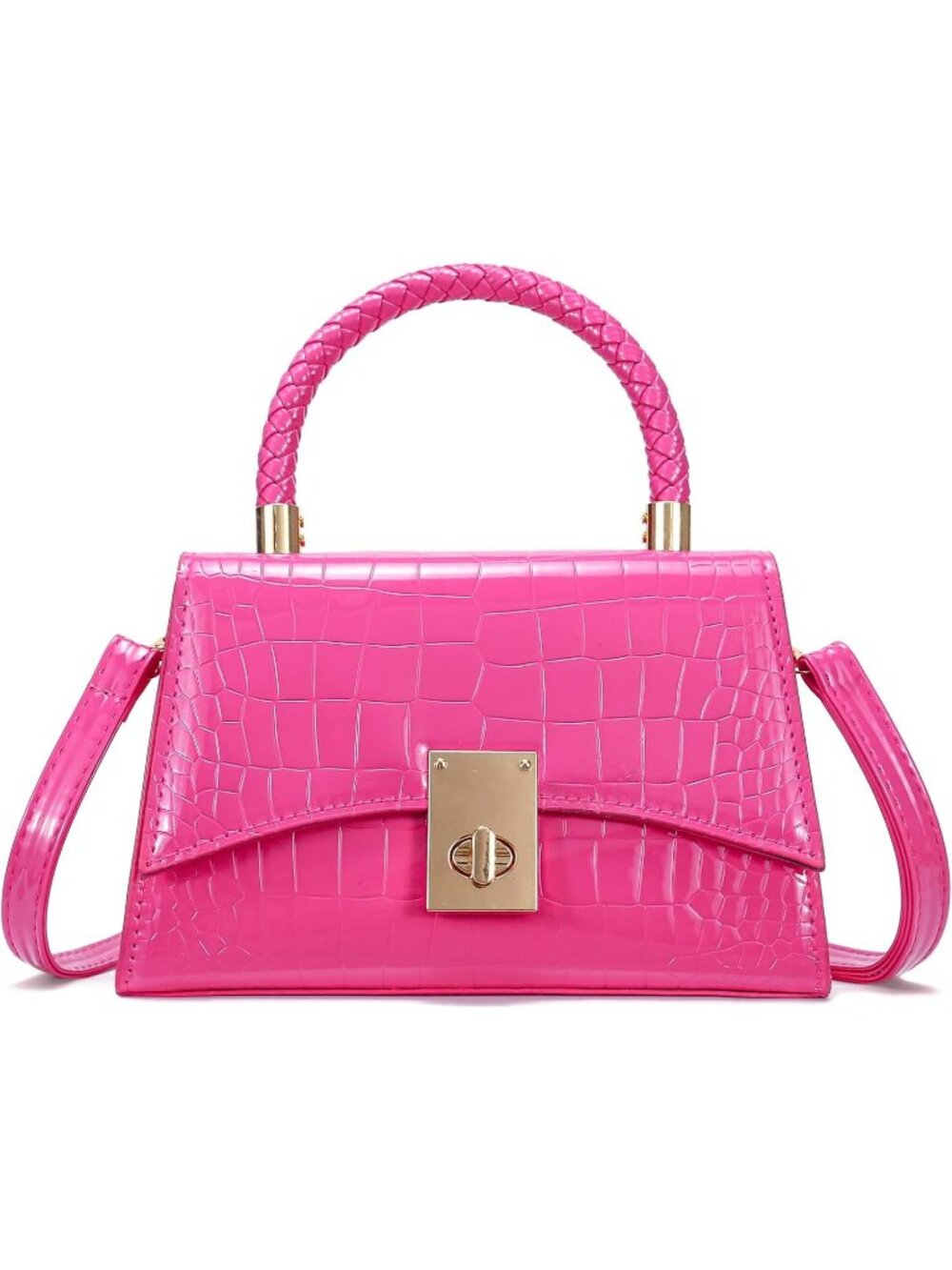 Women's  Hot Pink Small Crossbody Bag Mini Satchel Cute Shoulder Purse Bag